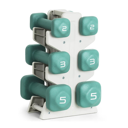 Neoprene Dumbbell Set with Storage Rack