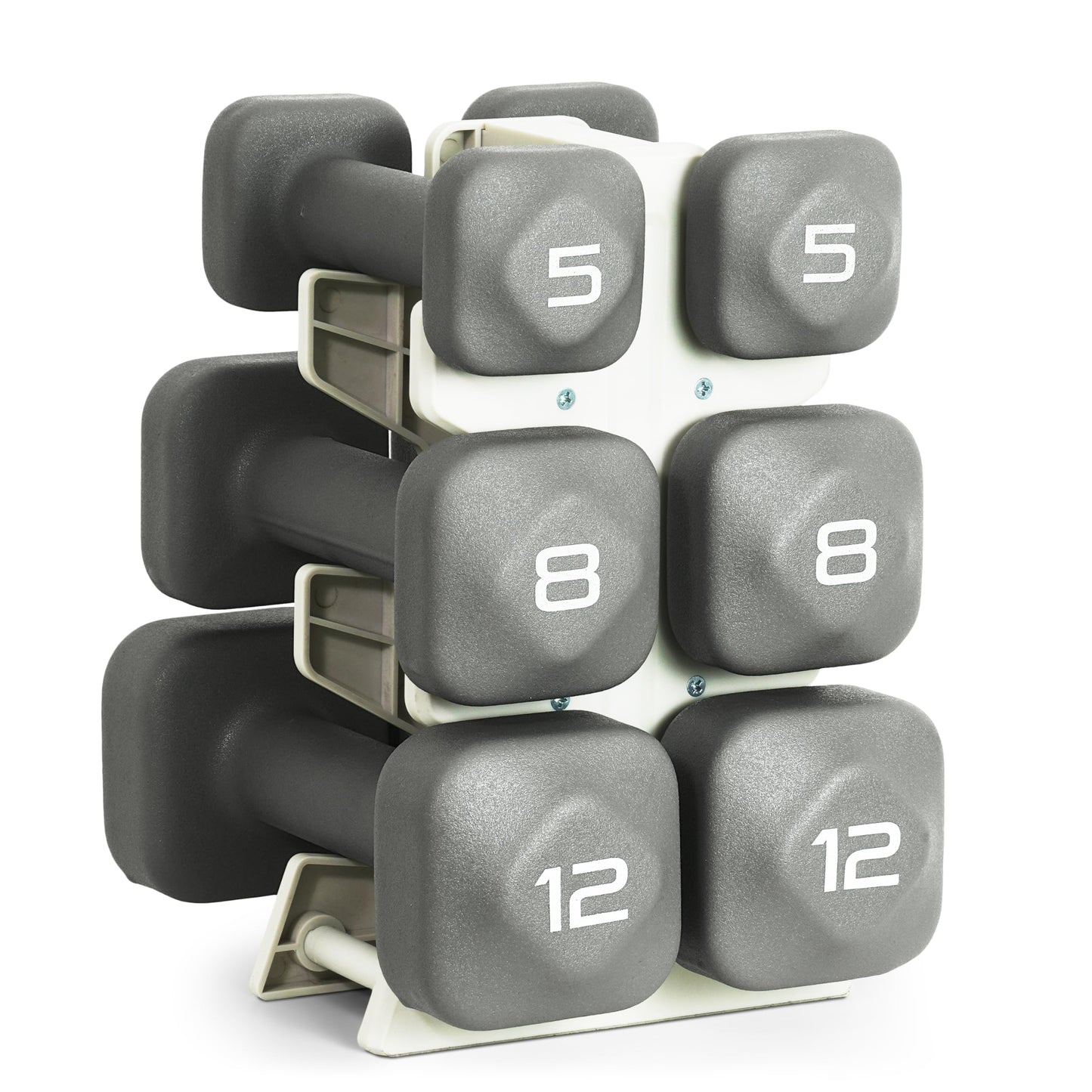 Neoprene Dumbbell Set with Storage Rack