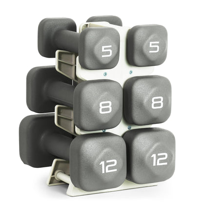 Neoprene Dumbbell Set with Storage Rack
