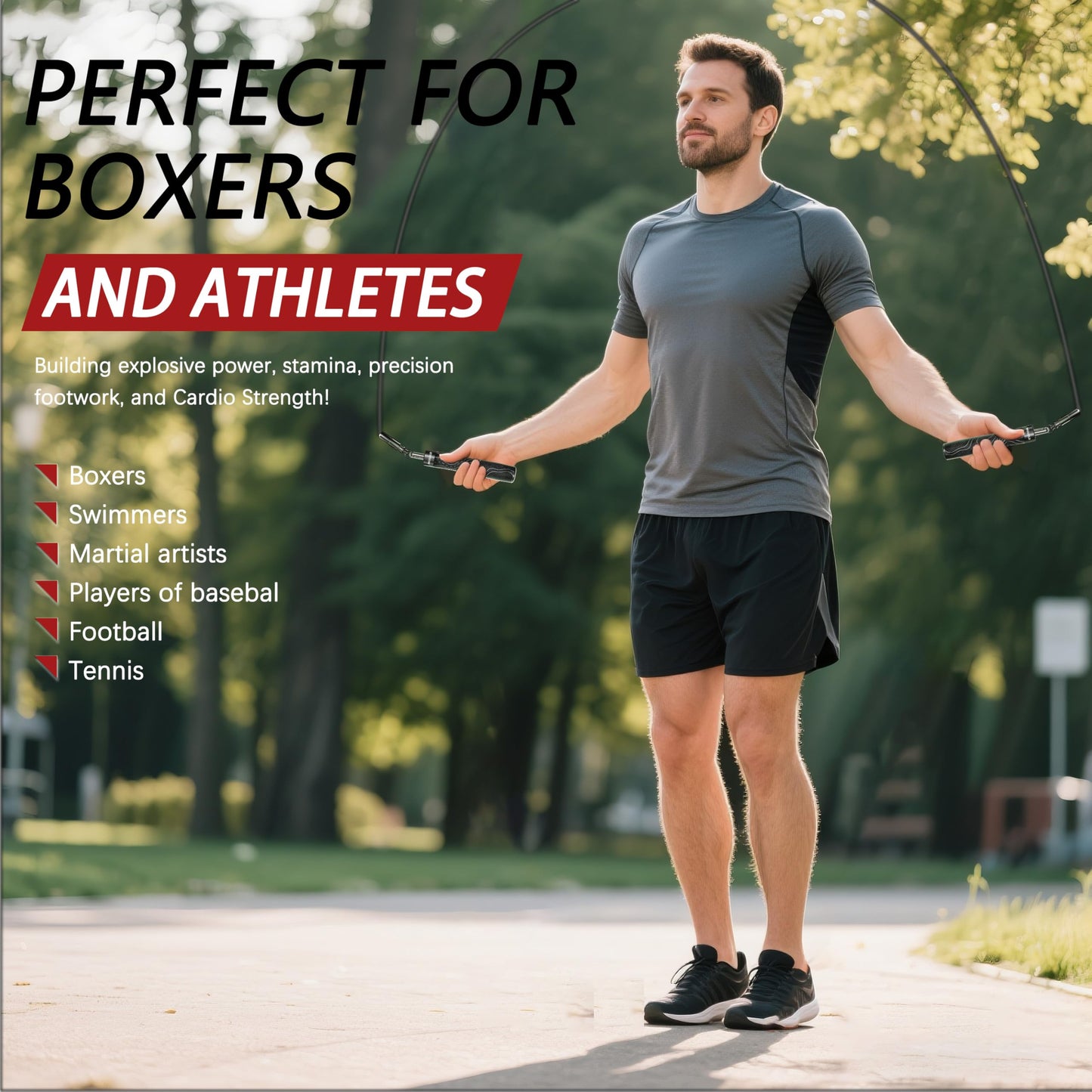 Adjustable Weighted Jump Rope for Training