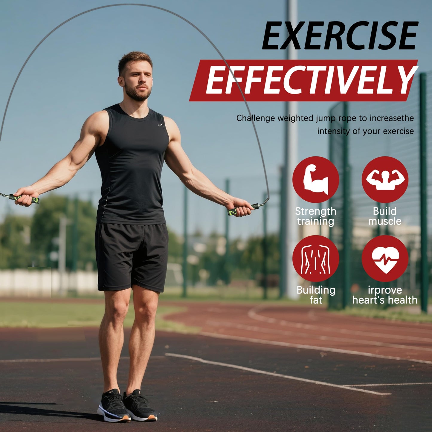Adjustable Weighted Jump Rope for Training