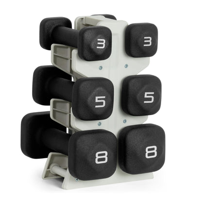 Neoprene Dumbbell Set with Storage Rack