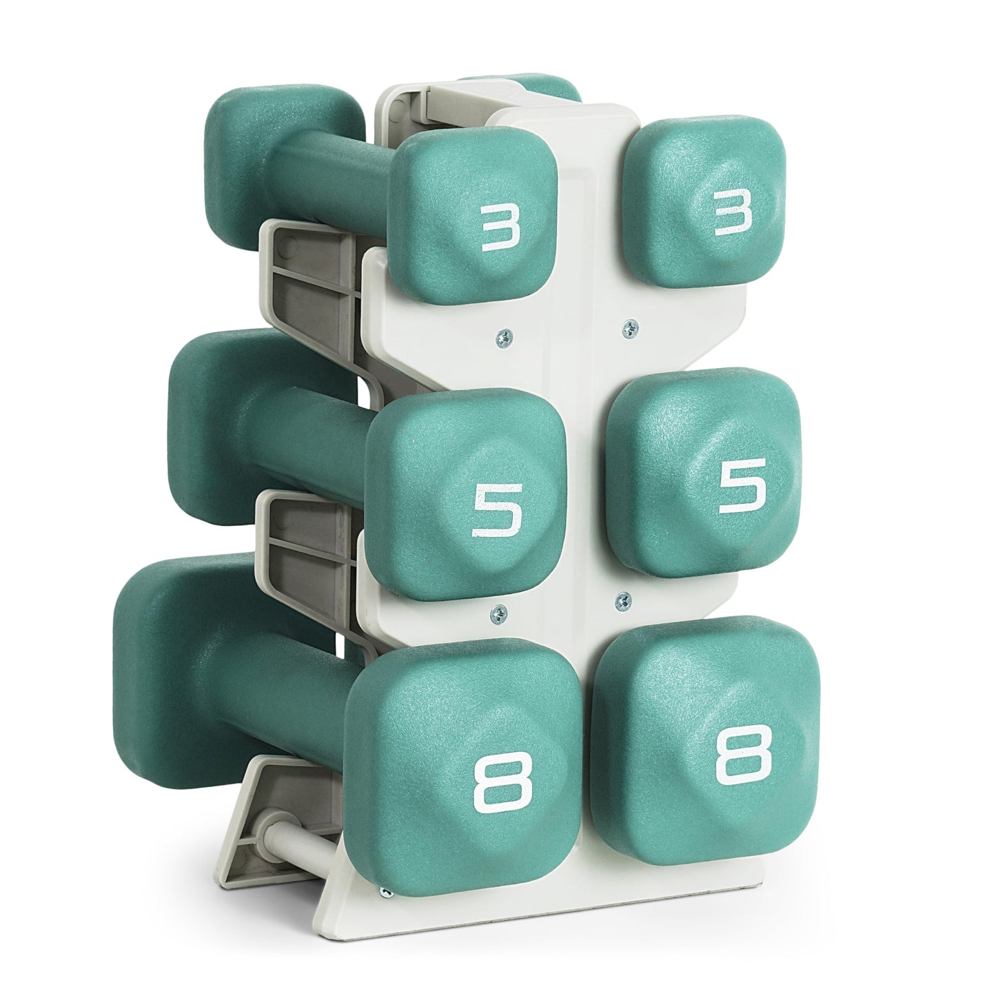 Neoprene Dumbbell Set with Storage Rack