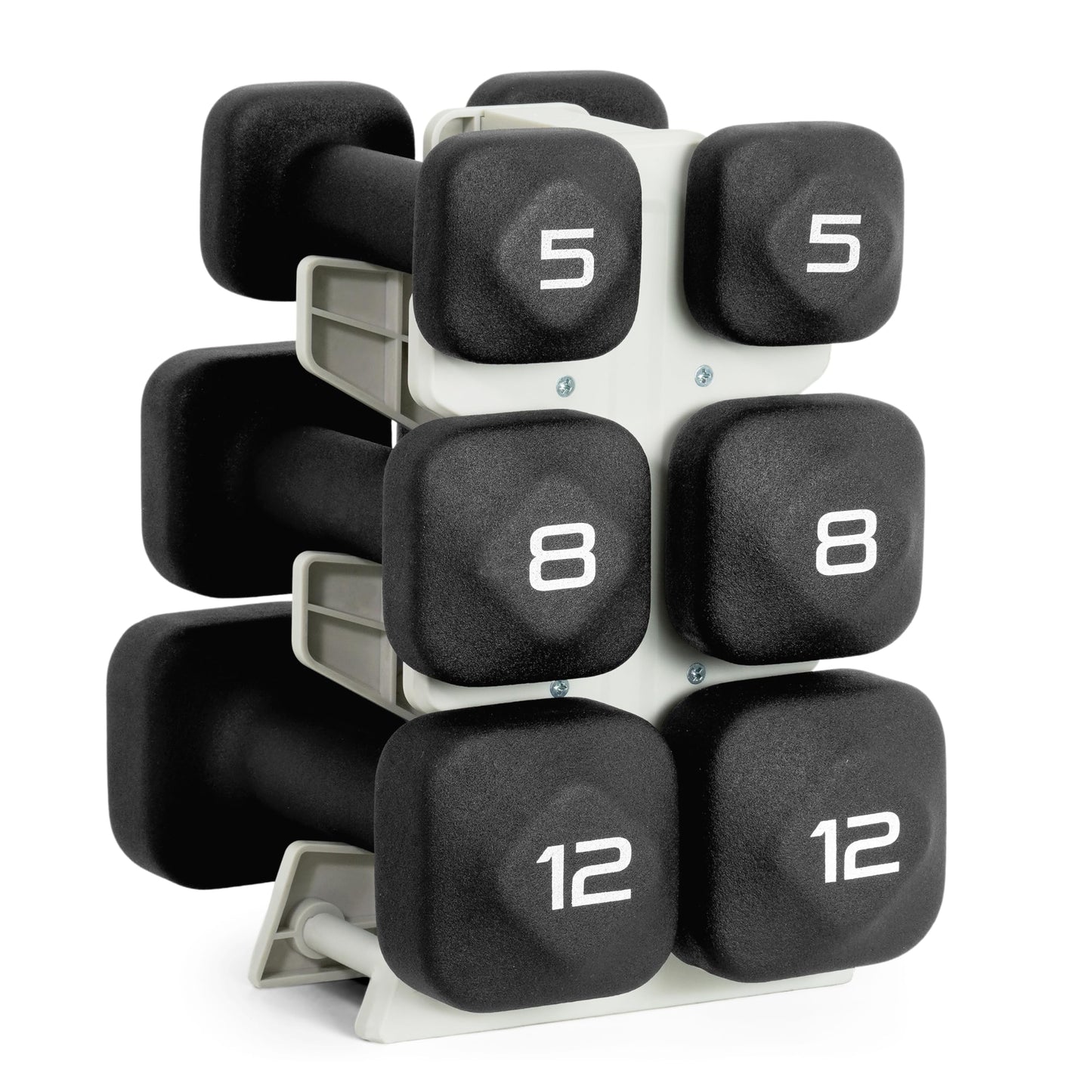 Neoprene Dumbbell Set with Storage Rack