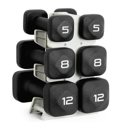 Neoprene Dumbbell Set with Storage Rack