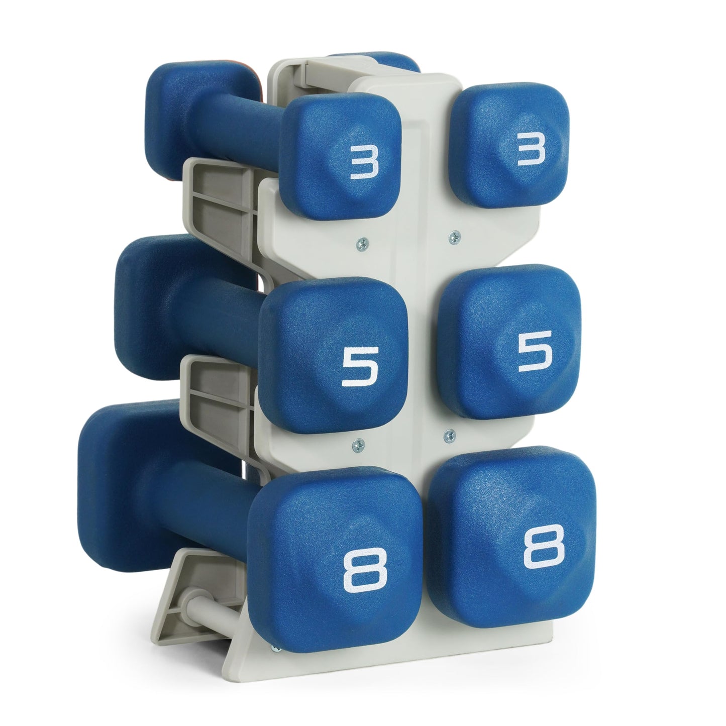 Neoprene Dumbbell Set with Storage Rack
