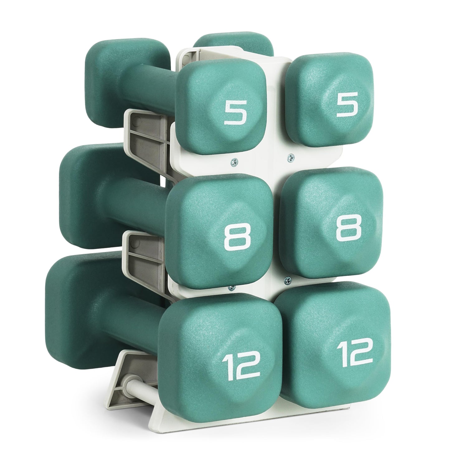 Neoprene Dumbbell Set with Storage Rack