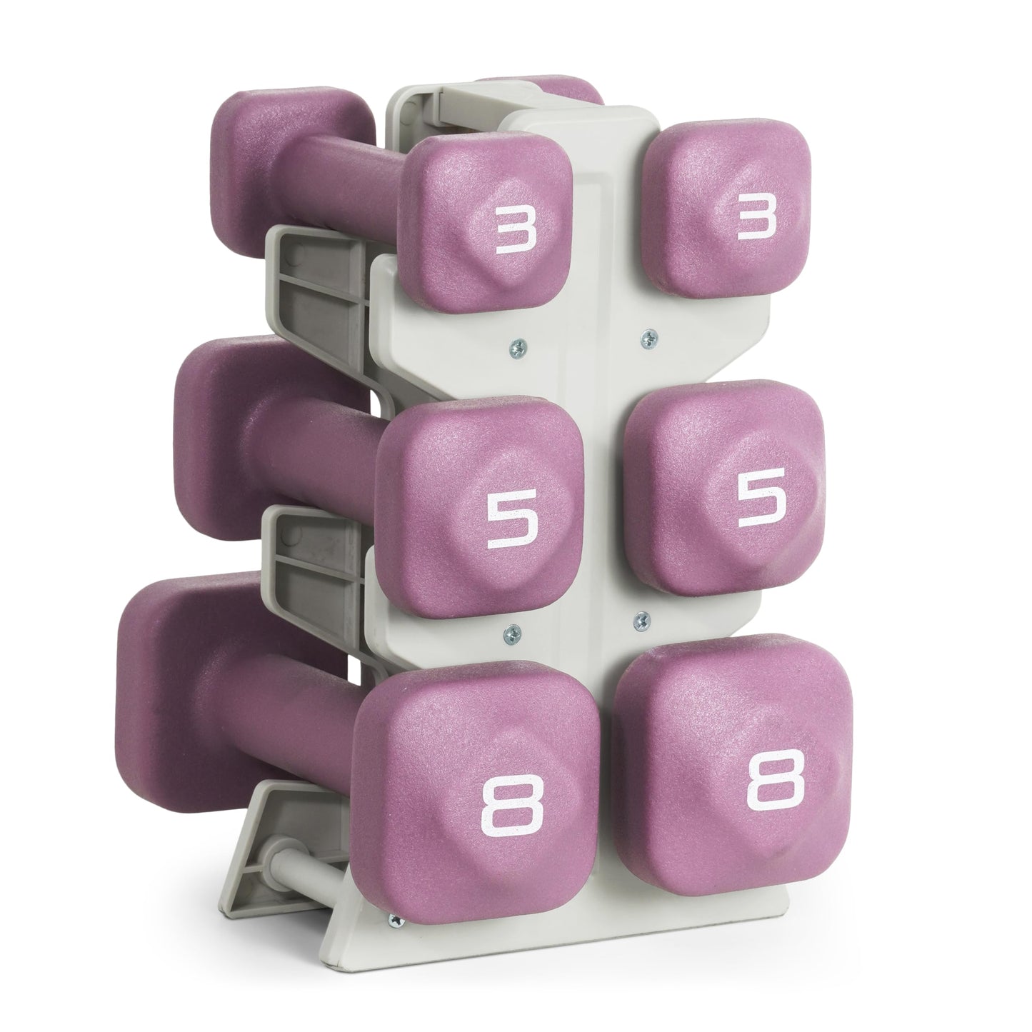 Neoprene Dumbbell Set with Storage Rack
