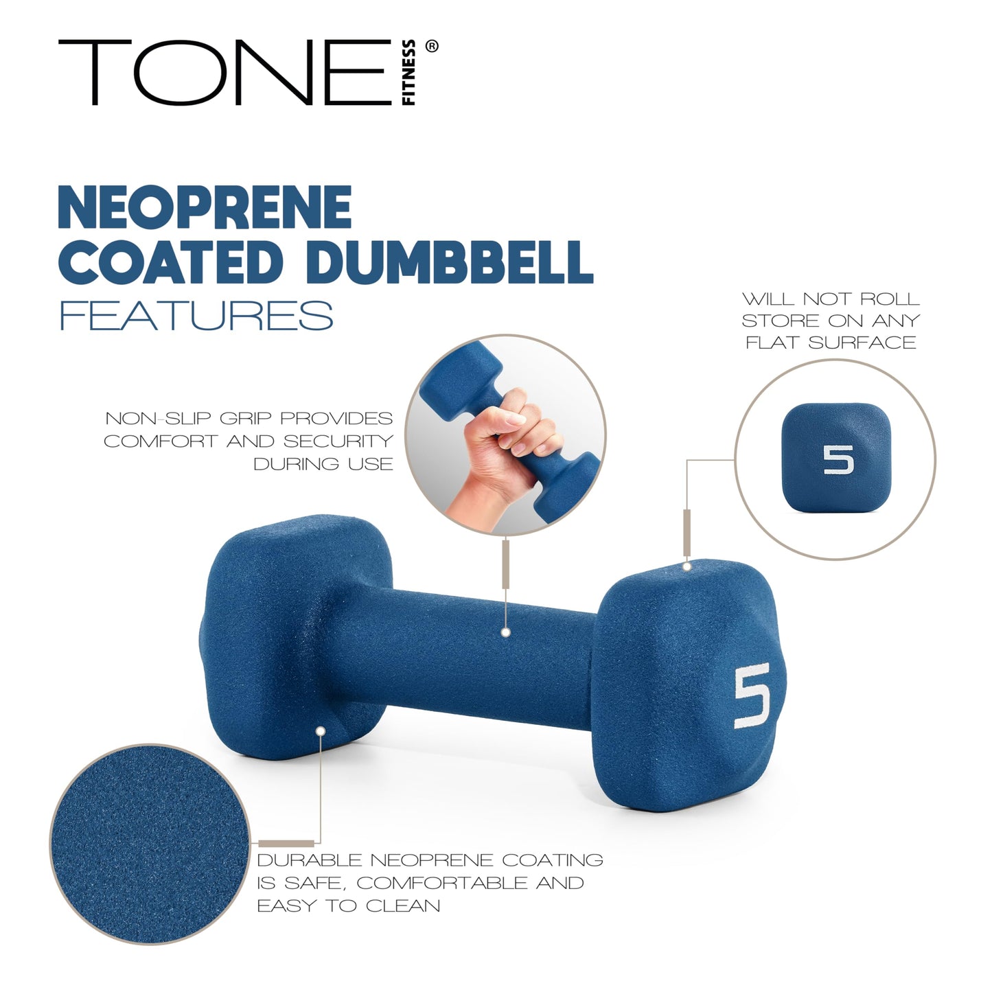 Neoprene Dumbbell Set with Storage Rack