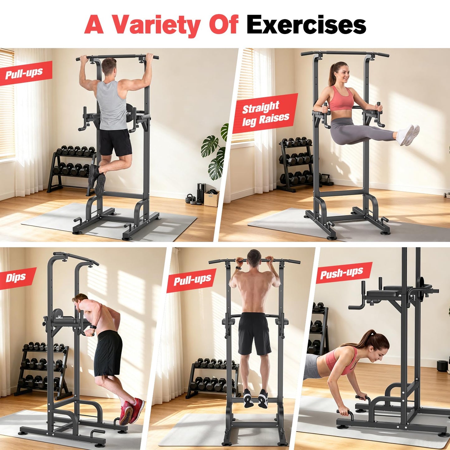 Free Standing Power Tower for Home Gym