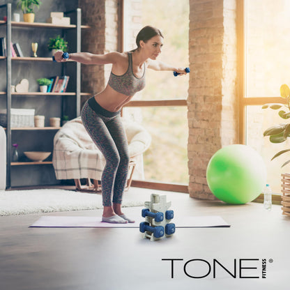 Neoprene Dumbbell Set with Storage Rack
