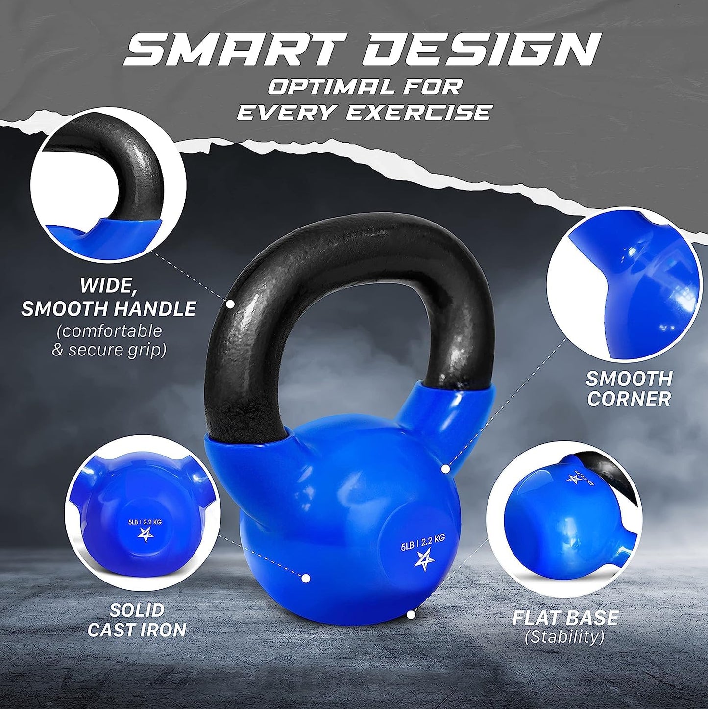 Vinyl Coated Kettlebell for Strength Training