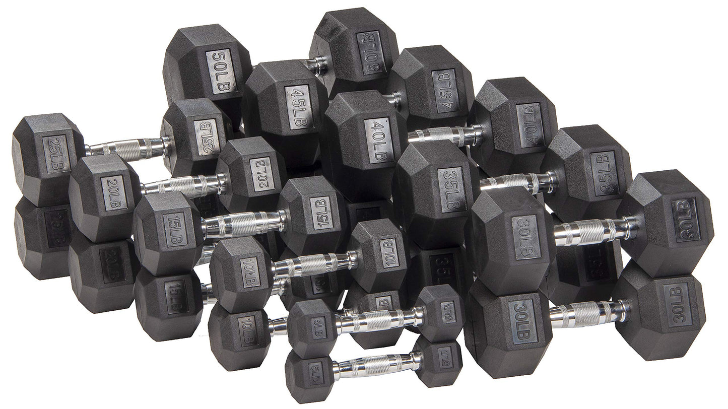 Rubber Coated Hex Dumbbells for Home Training